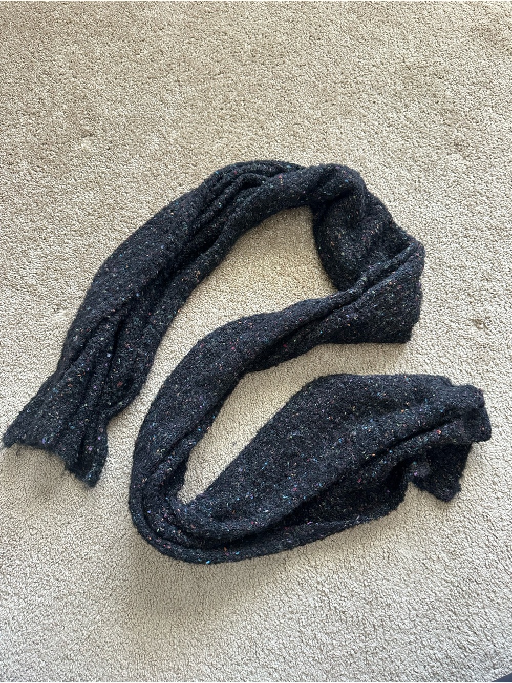 Dark Speckled Knit Infinity Scarf